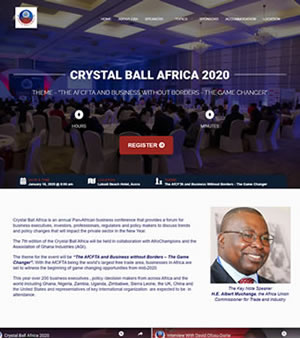 Event Website for Crystal Ball Africa